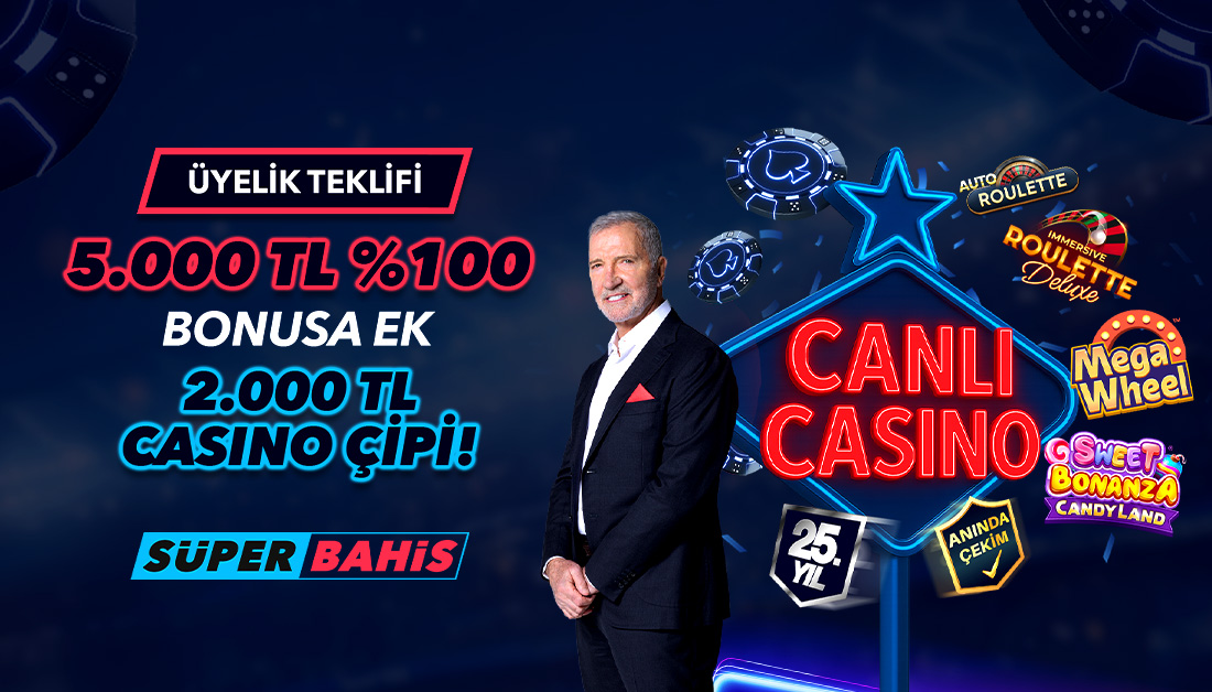 Süperbahis Casino Hoşgeldin Bonusu, 5000 TL + 2000 TL Çip